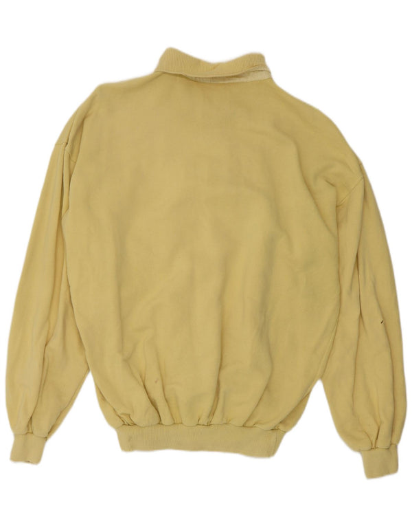 Tænk Pink Herre Polo Neck Sweatshirt Jumper IT 50 Medium Gul Bomuld