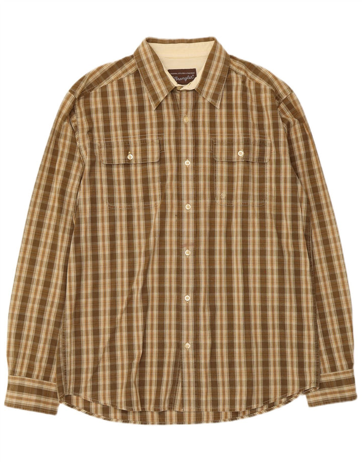 Wrangler herreskjorte stor brun ternet bomuld