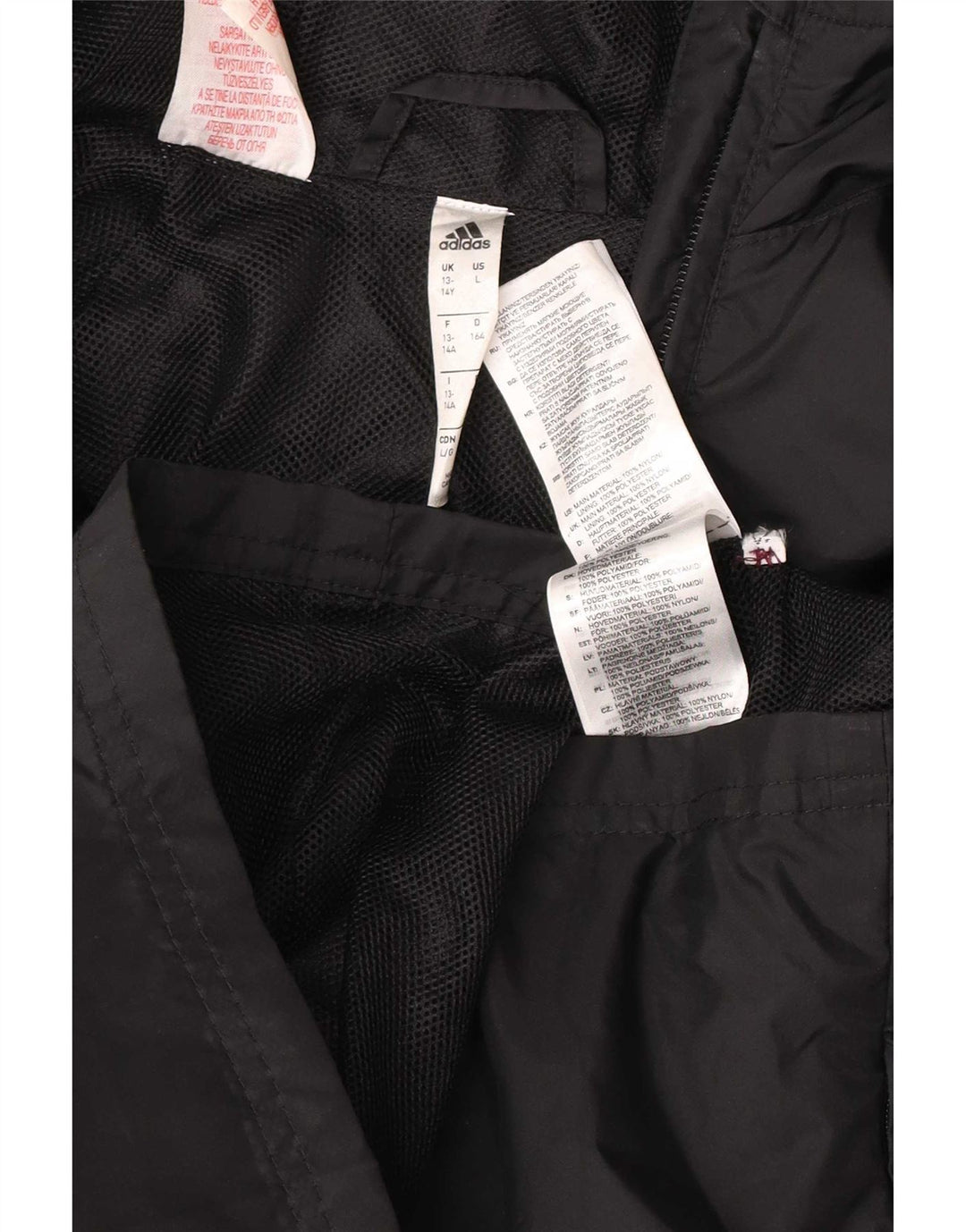Adidas Regnjakke med hætte til drenge 13-14 år Sort nylon