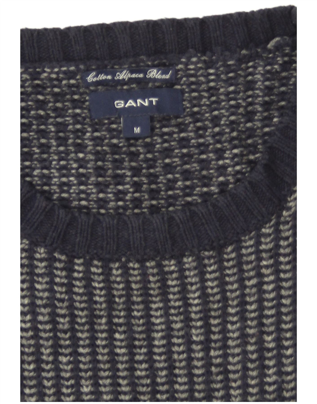 Gant herre rund hals sweater mellem marineblå stribet bomuld