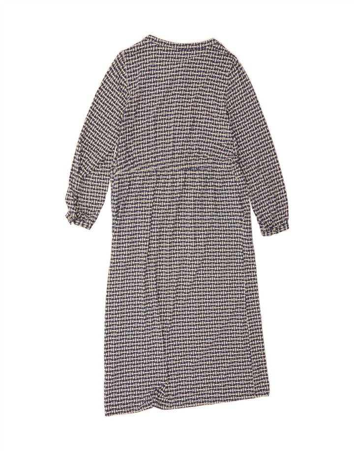 WHITE STUFF Womens Long Sleeve Maxi Dress UK 10 Small Navy Blue Geometric Vintage White Stuff and Second-Hand White Stuff from Messina Hembry 