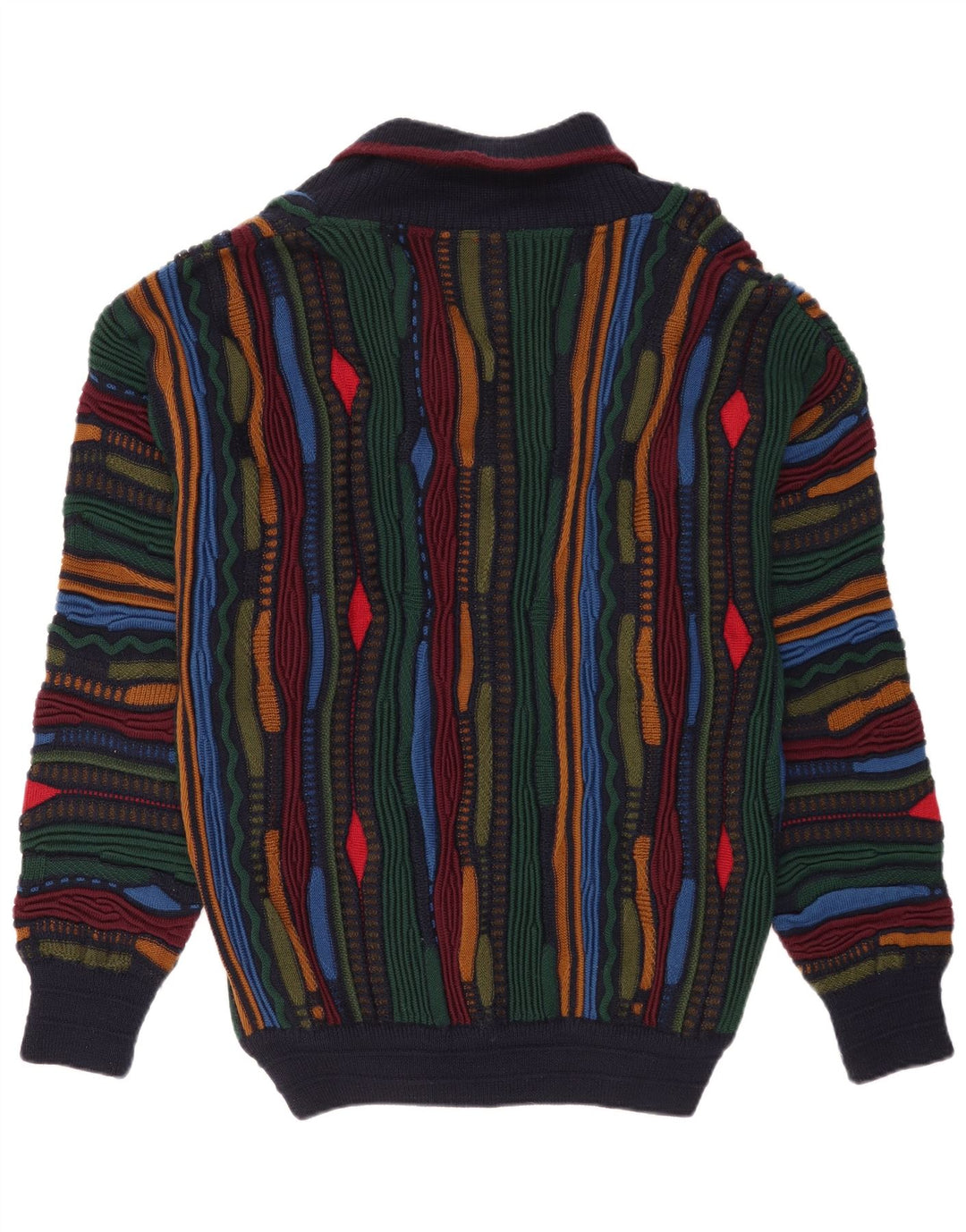 Limnos Herre Shawl Neck Jumper Sweater XL Flerfarvet geometrisk uld