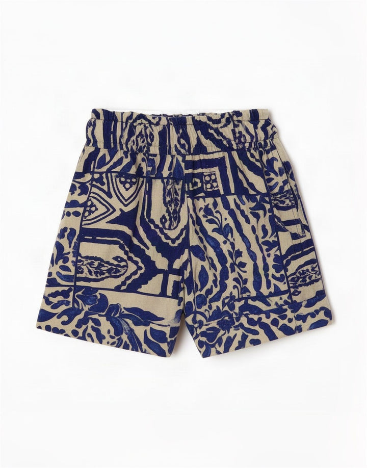 Zara Casual Shorts til kvinder Medium W28 Blå blomster