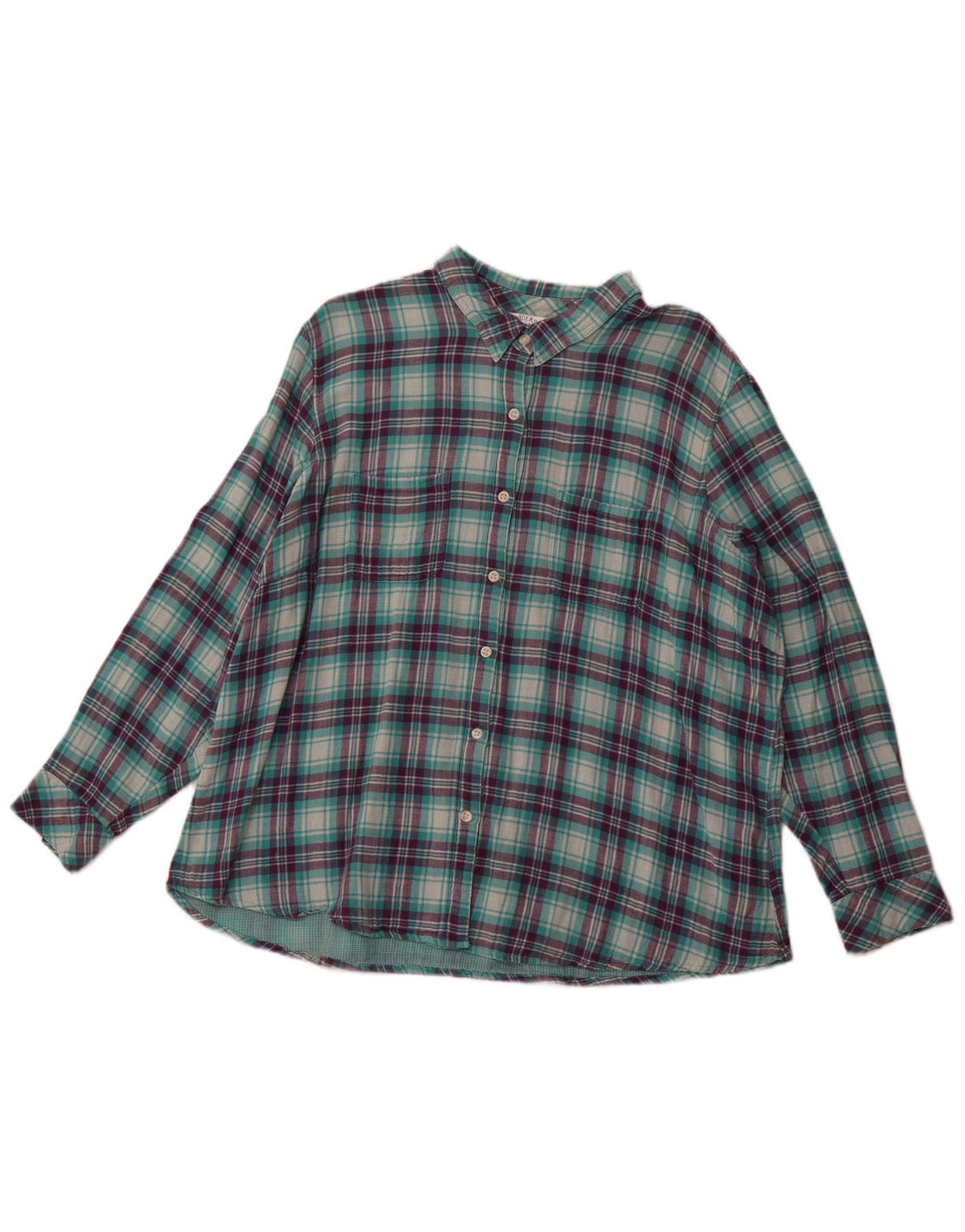 LEE Womens Riders Oversized Flannel Shirt UK 20 2XL Turquoise Check
