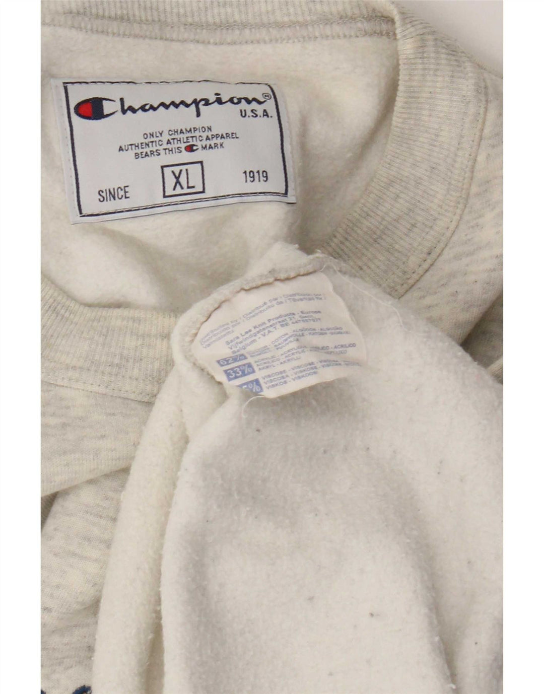 Champion Herre Grafisk Sweatshirt Jumper XL Grå Flecked Bomuld