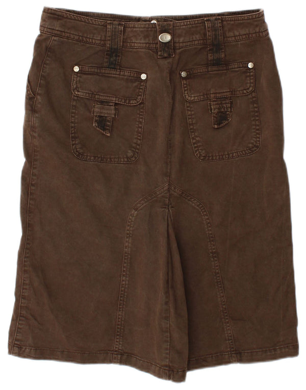 Trussardi Womens Denim Skirt IT 42 Medium W30 Brown Cotton
