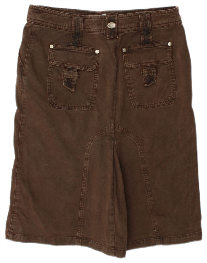 Trussardi Dame Denim Nederdel IT 42 Medium W30 Brun Bomuld