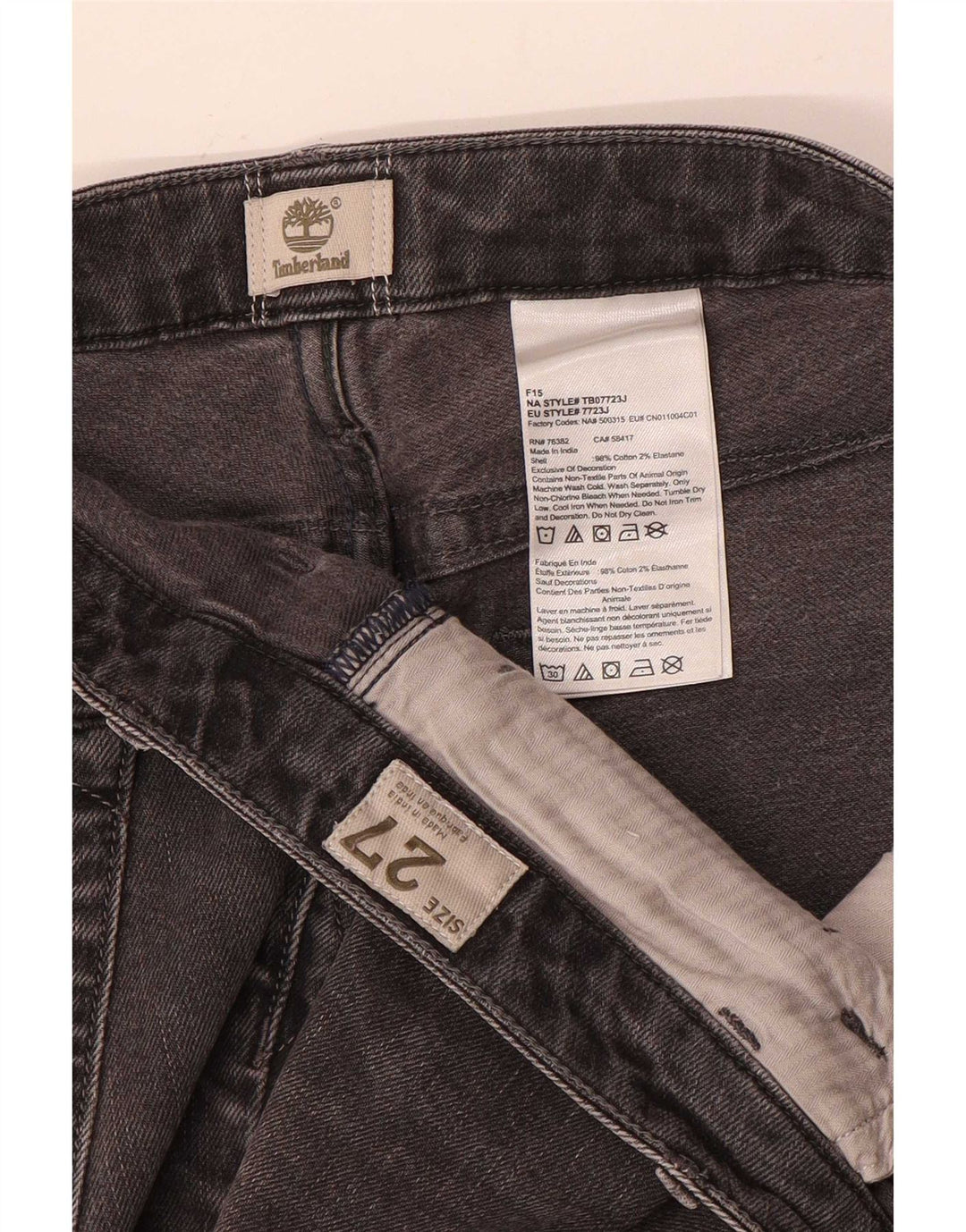 Timberland Dame Slim Jeans W27 L27 Grå Bomuld