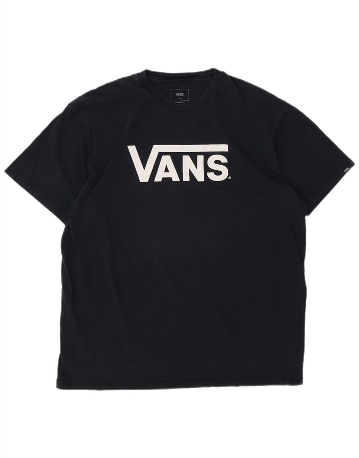 VANS Herre Classic Fit grafisk T-shirt Top Stor marineblå bomuld