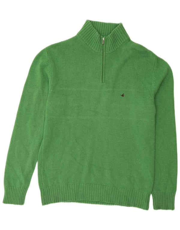 Brooks Brothers Herre Zip Neck Jumper Sweater IT 54 XL Grøn Uld