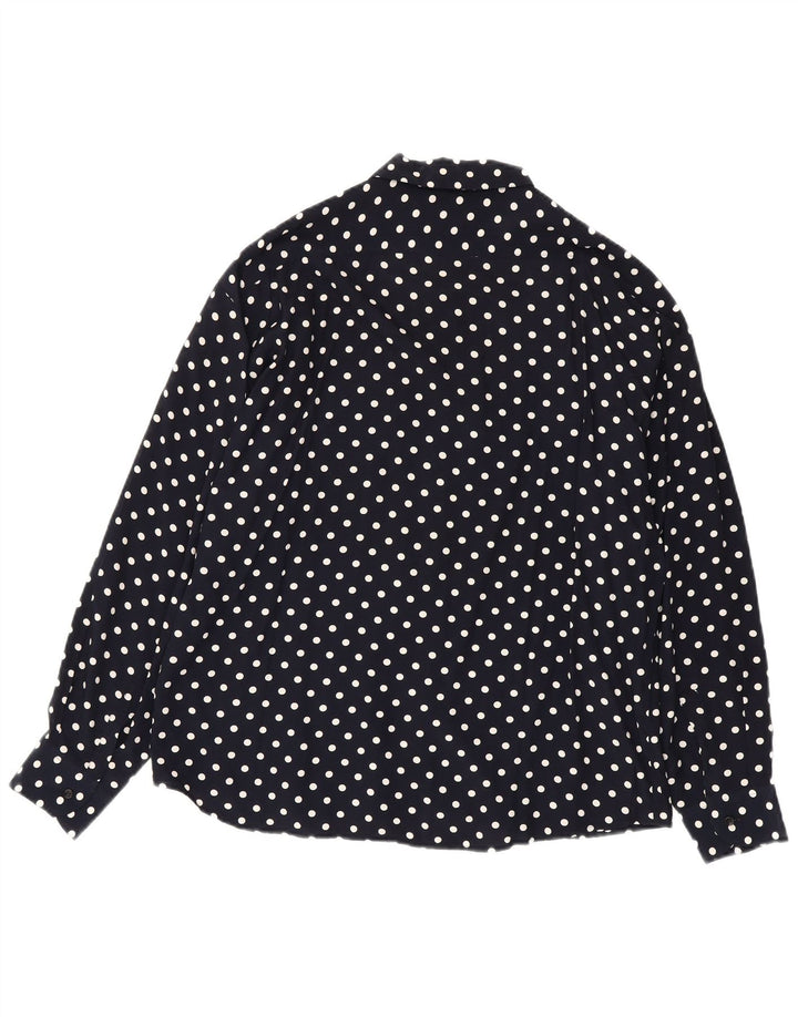 Benetton Herreskjorte Large Navy Blue Polka Dot Viscose
