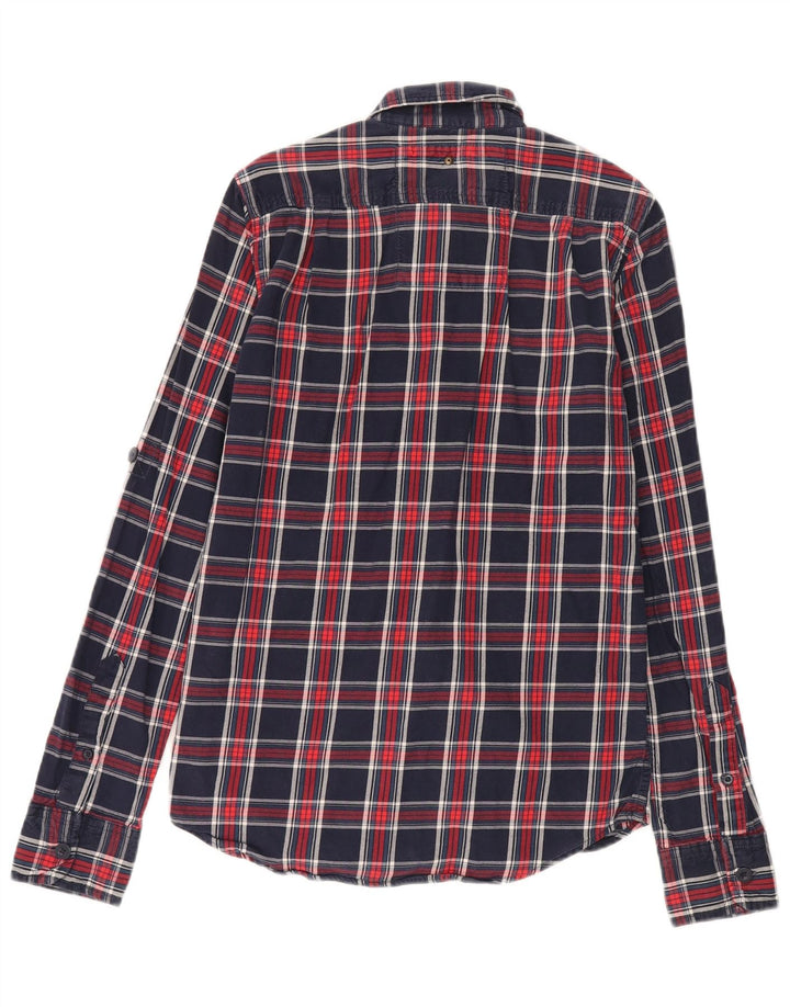 Superdry Flanelskjorte til mænd, lille marineblå ternet bomuld