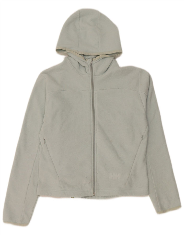 Helly Hansen Dame Crop Hooded Fleecejakke UK 10 Small Blue Polyester
