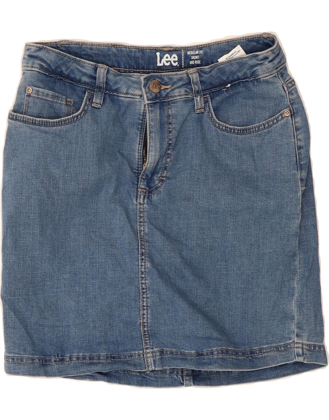 LEE Womens Regular Fit Midrise Denim Skirt US 8 Medium W30 Blue Cotton Vintage Lee and Second-Hand Lee from Messina Hembry 