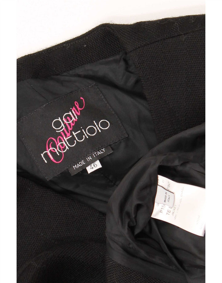 Gai Mattiolo Dame 1 Knap Blazer Jakke IT 46 Stor Sort Virgin Wool