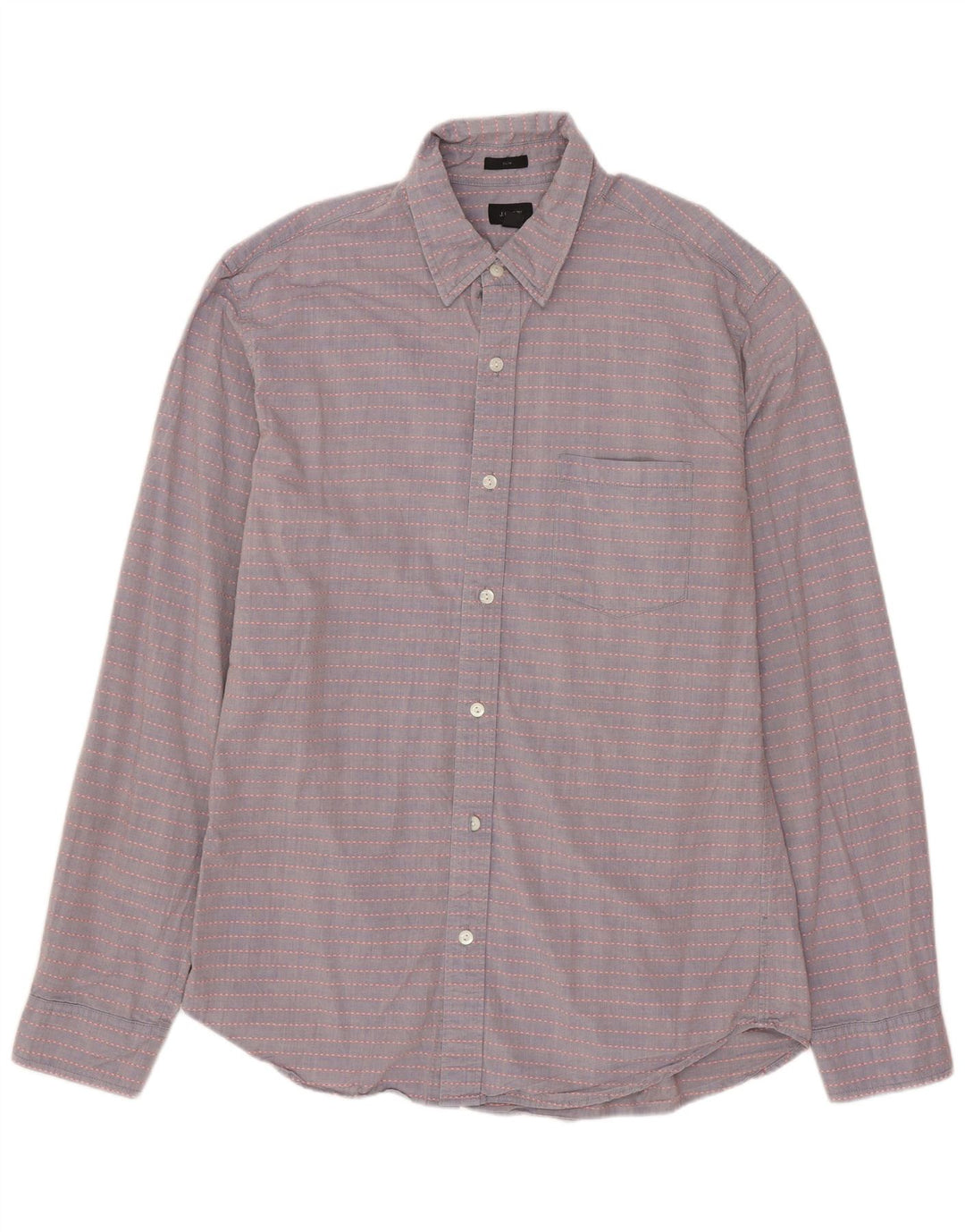 J. CREW Slim Fit skjorte til mænd mellem grå stribet bomuld