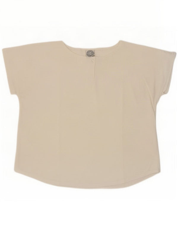 Vintage Dame T-Shirt Top UK 16 Large Off White