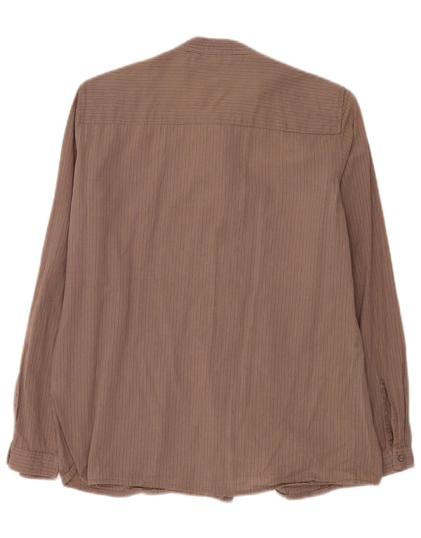 Zara Dame Smoking Shirt UK 12 Medium Brun Stribet