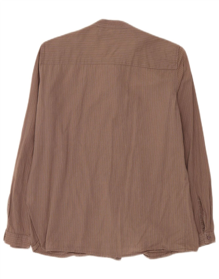 Zara Dame Smoking Shirt UK 12 Medium Brun Stribet