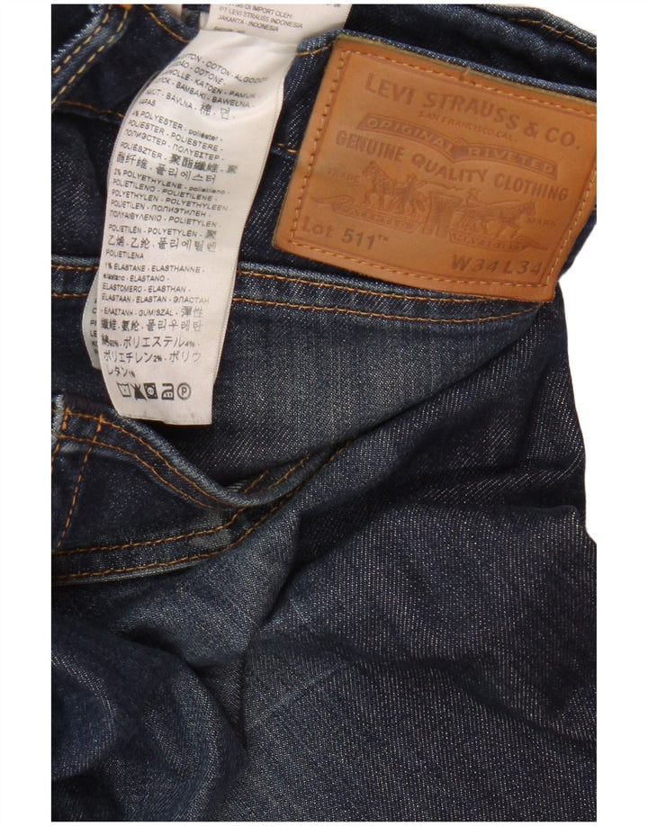 Levi's Herre 511 Slim Jeans W34 L34 Blå Bomuld