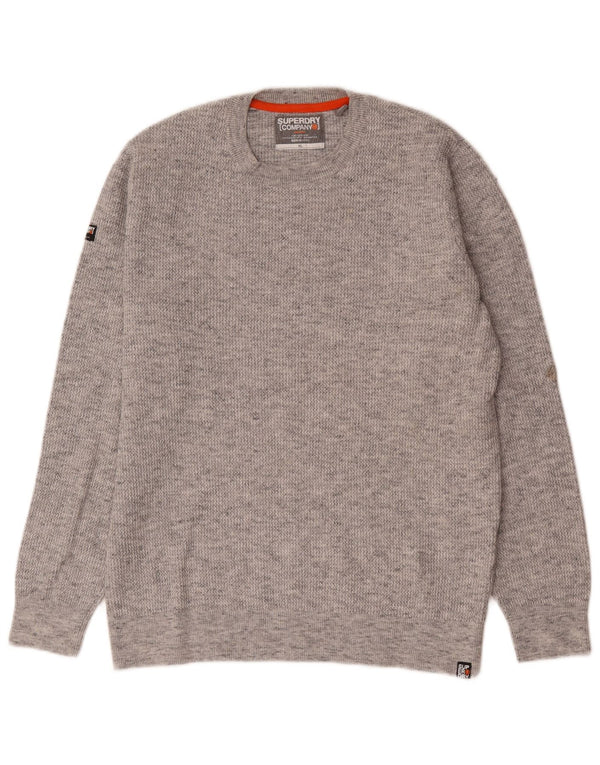 Superdry Herre sweater med rund hals XL Grå Flecked Bomuld