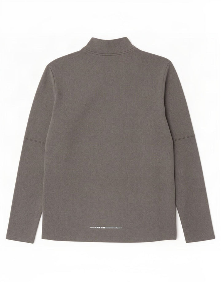Nike Herre Dri Fit Pullover med lynlås-hals Træningsdragt Top Stor grå polyester