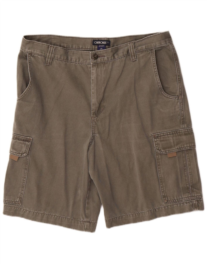 CHEROKEE Herre Cargo Shorts W34 Large Grå Bomuld