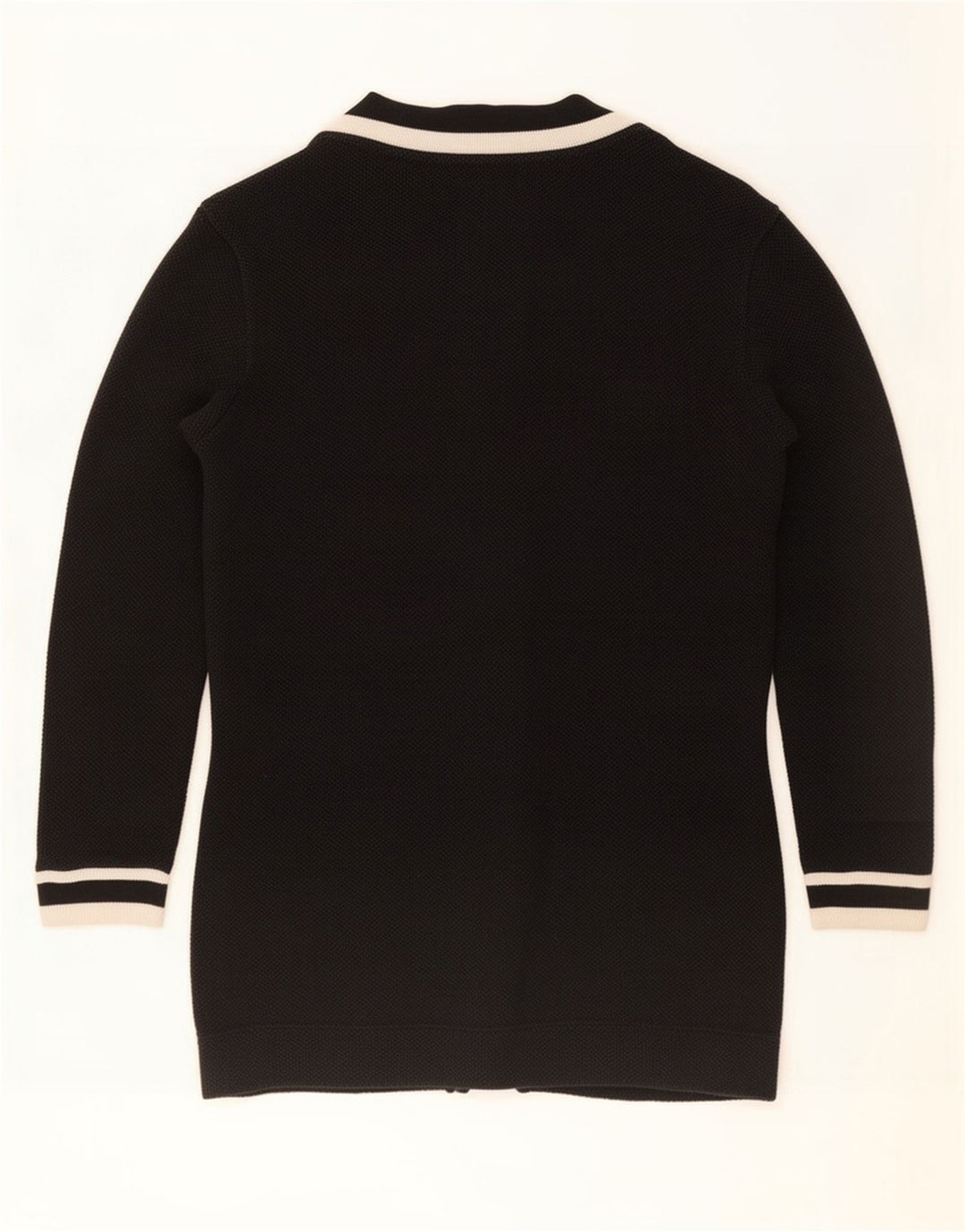 Zara Herre Open Cardigan Sweater Medium Sort Colourblock Bomuld