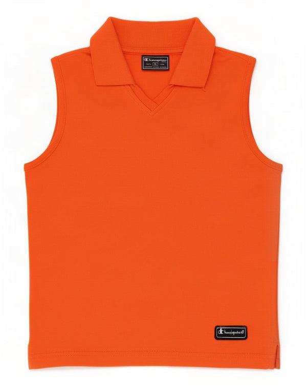 Champion Piger ærmeløs poloshirt 9-10 år Medium Orange Bomuld