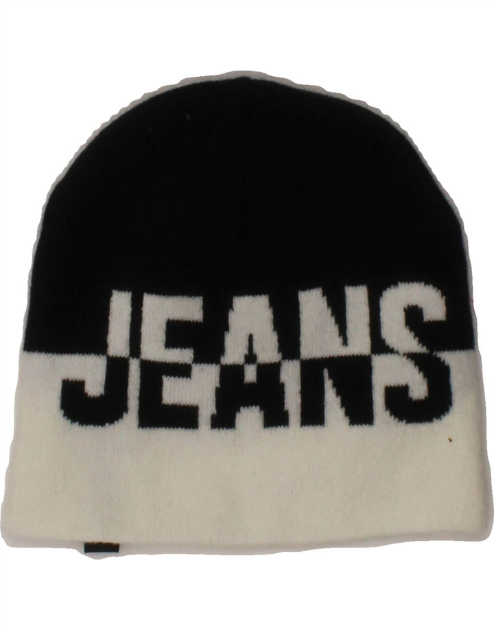 DKNY Boys Graphic Beanie Hat 8-9 Years Black Colourblock Acrylic Vintage Dkny and Second-Hand Dkny from Messina Hembry 