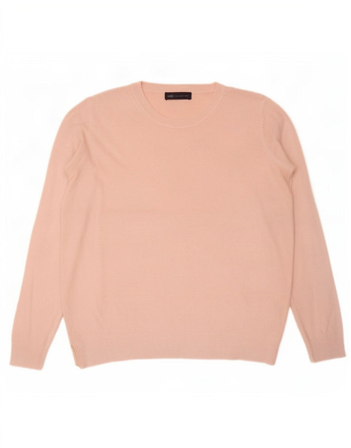 Marks & Spencer Dame Oversized Boat Neck Jumper Sweater UK 16 Large Pink