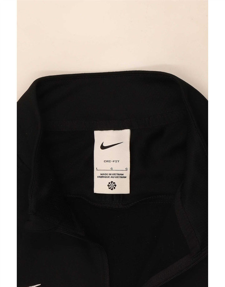 Nike Herre Dri Fit Pullover med lynlås-hals Træningsdragt Top Stor Sort Colourblock