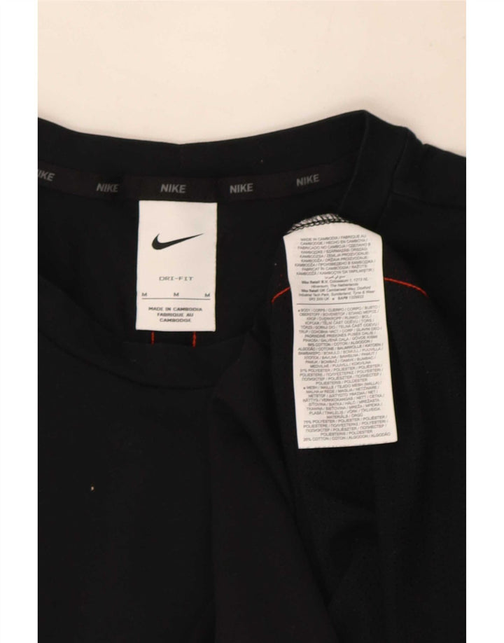 Nike Herre grafisk T-shirt Top Medium Sort Colourblock Bomuld