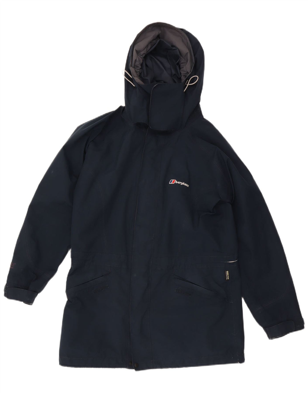 Berghaus Dame Hætte Oversized regnjakke UK 10 Small Navy Blue Nylon
