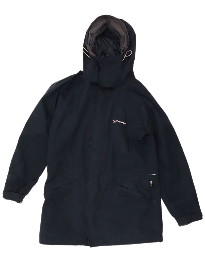 Berghaus Dame Hætte Oversized regnjakke UK 10 Small Navy Blue Nylon