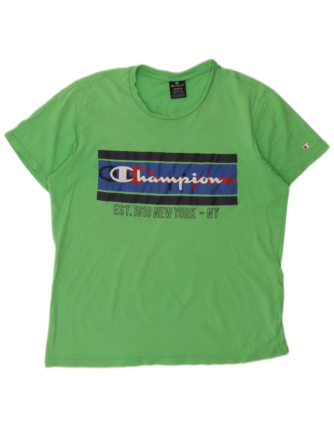 Champion Herre Grafisk T-Shirt Top Medium Grøn