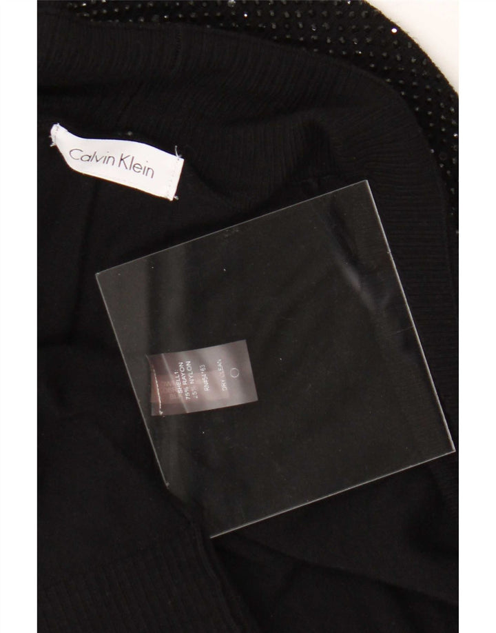 Calvin Klein Bolero Jumper UK 14 Large Black Rayon
