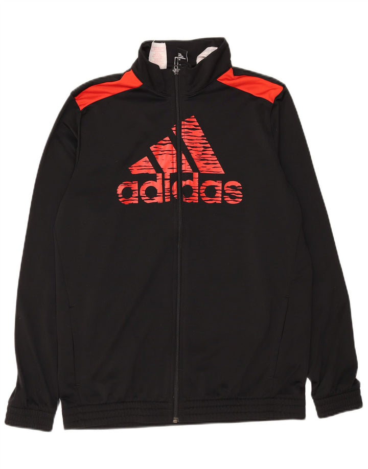 Adidas piger grafisk træningsdragt topjakke 15-16 år sort polyester