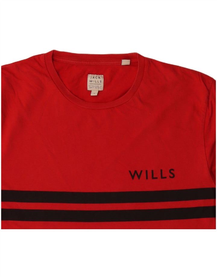 JACK WILLS Herre T-shirt Top Lille rødstribet bomuld