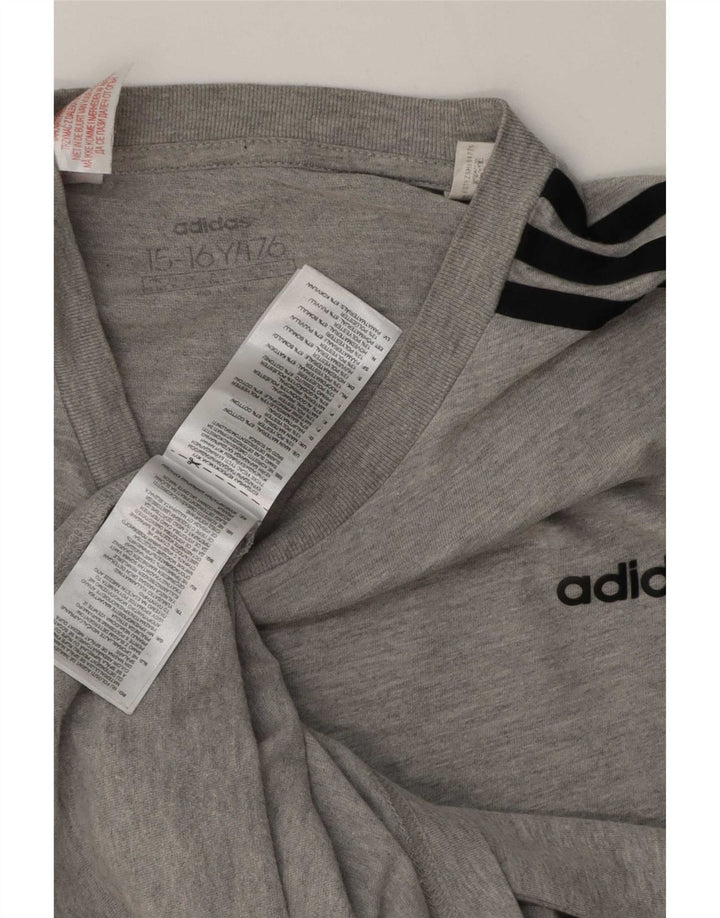 Adidas drenge T-shirt top 15-16 år Grå bomuld