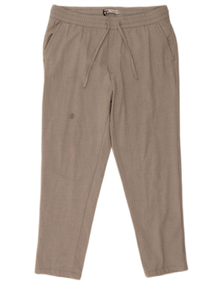 ZARA Træningsdragtsbukser til mænd XL Grå polyester