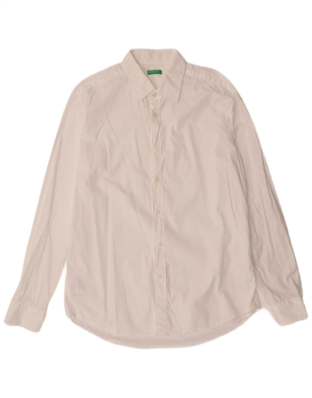 BENETTON Mens Shirt Large White Cotton