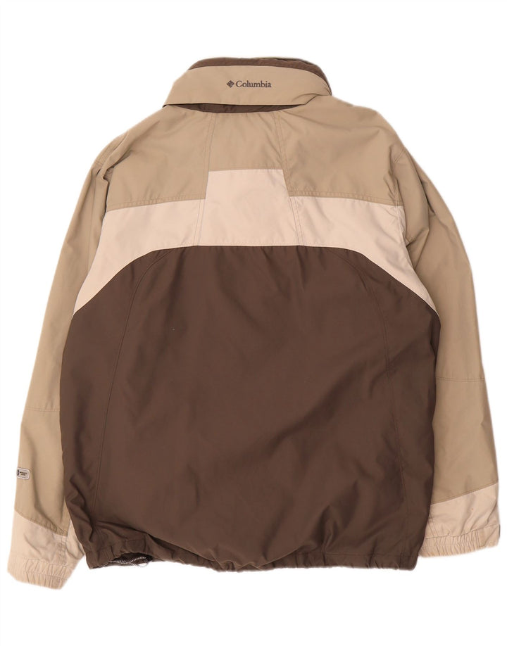 Columbia Mens Interchange Rain Jacket UK 38 Medium Brown Colourblock Nylon
