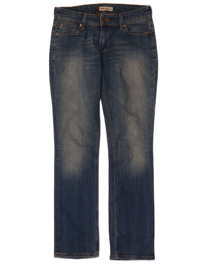 Levi's Dame 470 Straight Jeans W32 L33 Blå Bomuld
