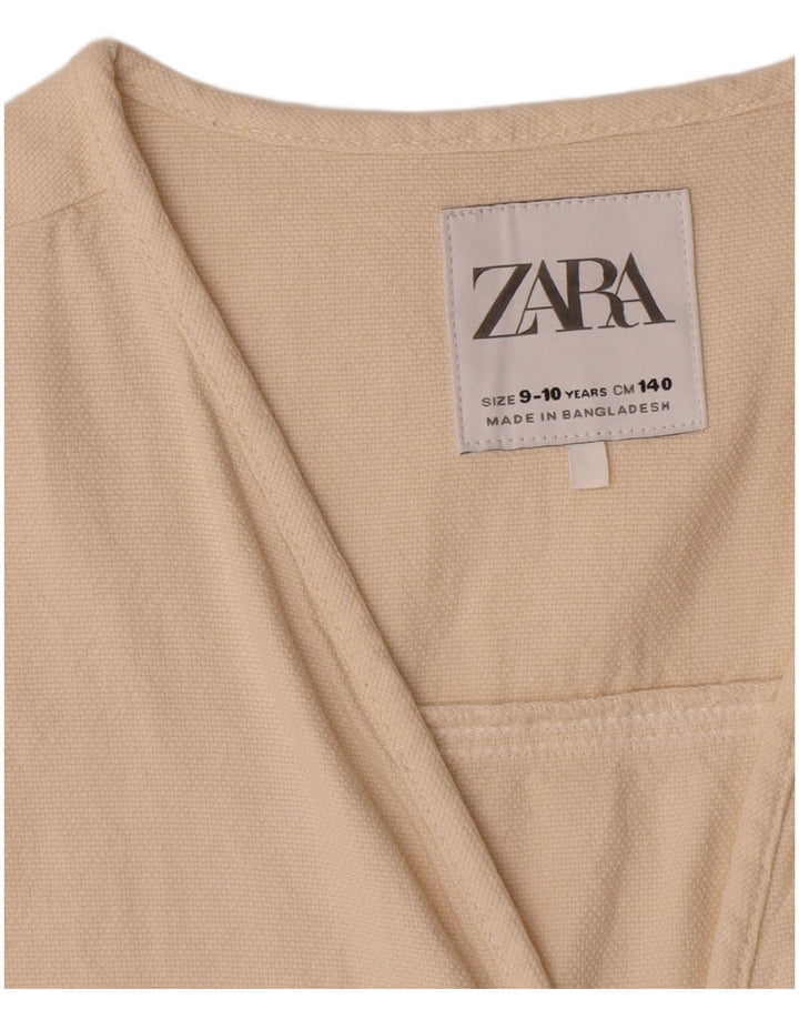 Zara Boys Utility Gilet 9-10 år beige bomuld