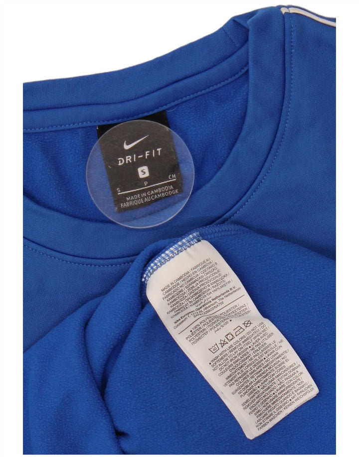 NIKE Herre Dri Fit Top Langærmet Lille Blå Polyester