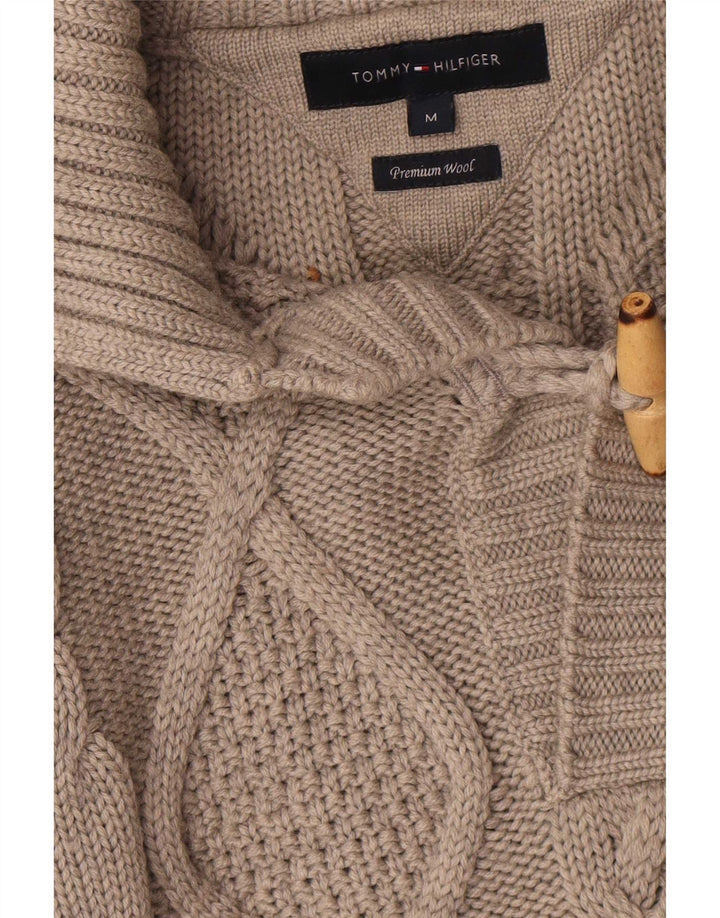 Tommy Hilfiger Herre Polo Neck Jumper Sweater Medium Grå Uld