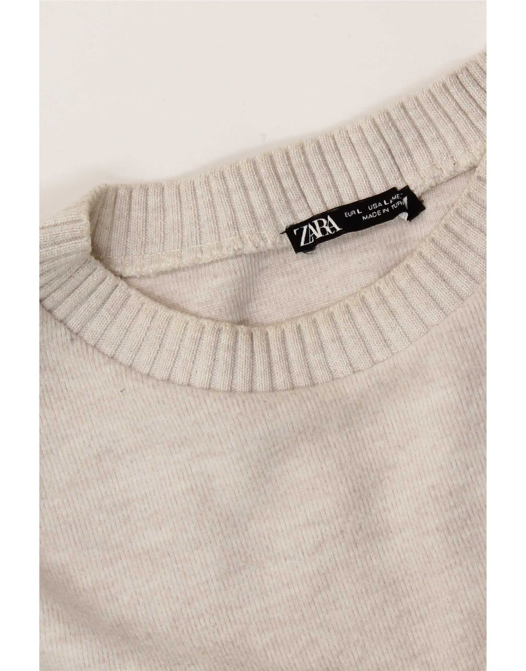 Zara Dame Oversized Top Langærmet UK 16 Large Off White