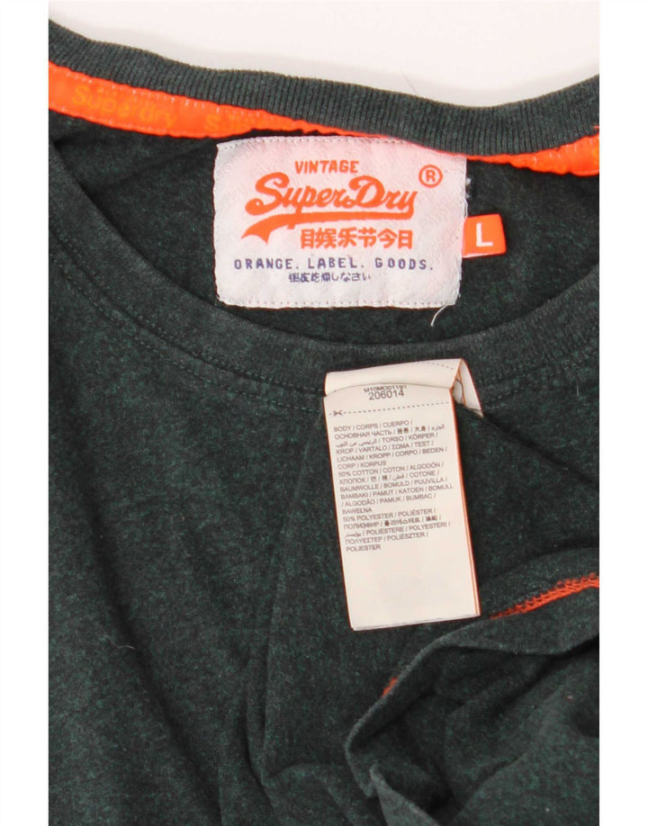 Superdry T-shirt top til mænd, stor grøn bomuld