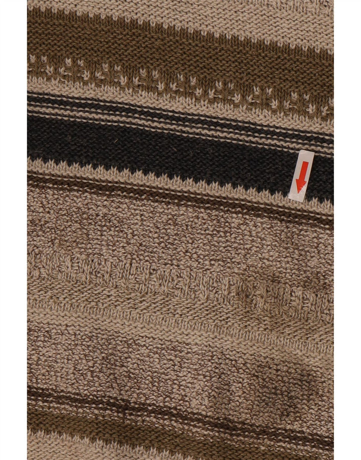 Angelo Litrico Herre Boat Neck Jumper Sweater Medium Grå Stribet Bomuld